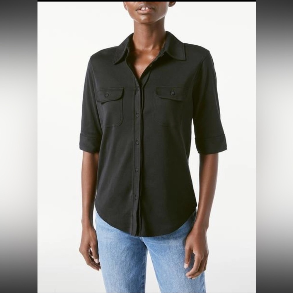 Frame Denim 70s Knit Short-Sleeve Shirt